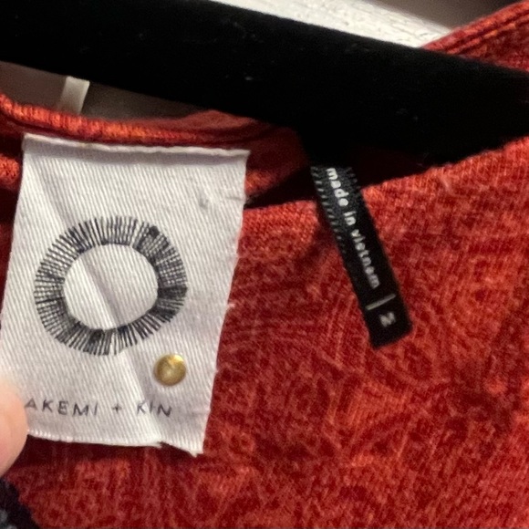 Anthropologie Akemi + Kin Color Block Paisley Boho Blouse Womens M Tunic - Picture 6 of 8